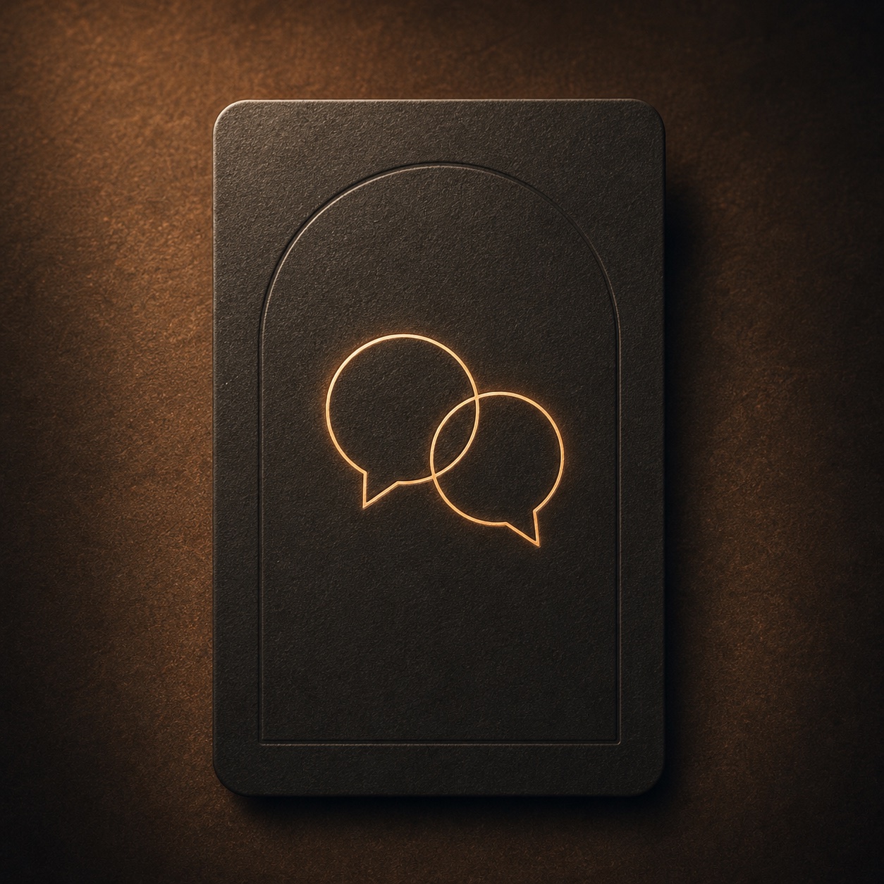 Talking only deck card with glowing speech bubble symbol.